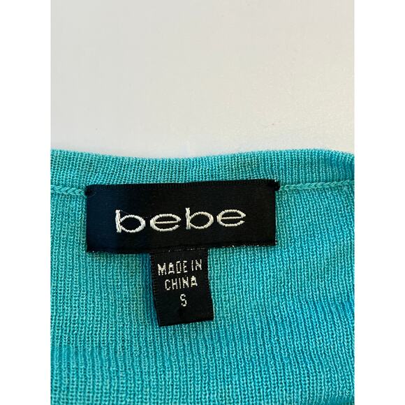 Y2K Bebe Turquoise Halter Neck Ruffled Top Small Boho Fairy 90s Coquette Twee - Picture 14 of 16